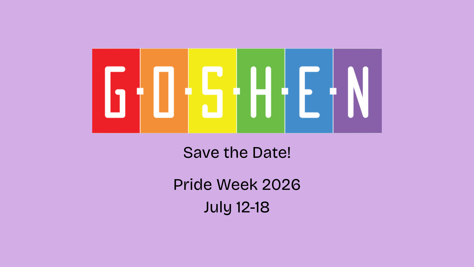 Goshen Pride Week Save the Date